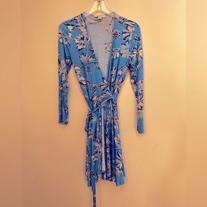 Yum Kim- Running in circles blue floral wrap dress